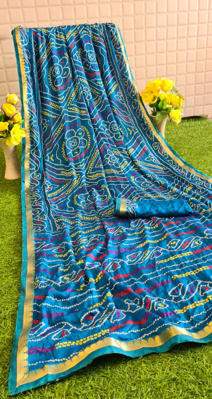 Mahek 24 Latest Designer Regular Wear Heavy Bandhani Printed Chiffon Saree Collection